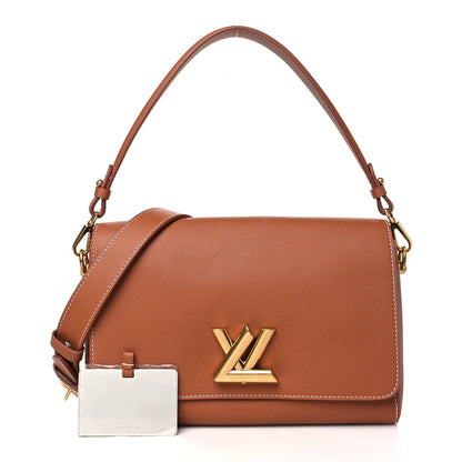 Louis Vuitton Calfskin Soft Twist Shoulder Bag Cognac 3 of 11
