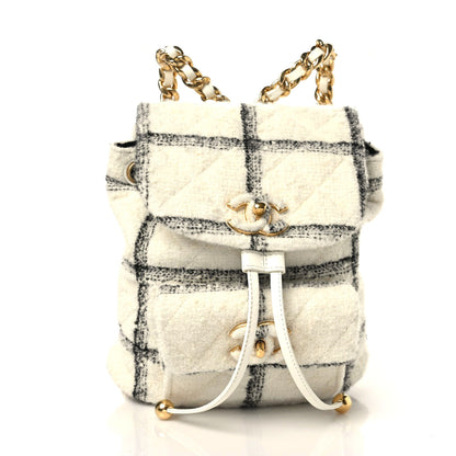 Chanel Wool Tweed Elegant Backpack Ecru Black 1 of 10