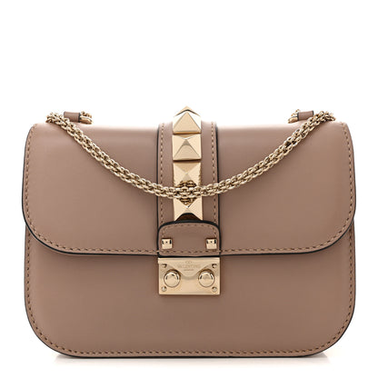 Valentino Garavani Vitello Small Glam Lock Rockstud Flap Poudre 1 of 12