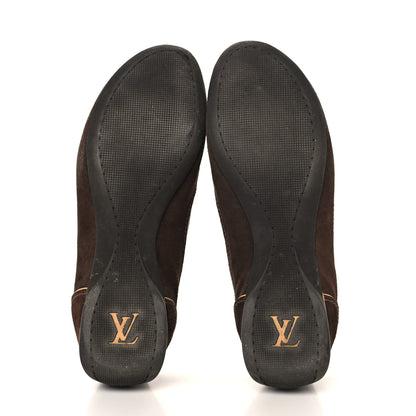 Louis Vuitton Suede Calfskin Monogram Womens Energie Sneakers 38 Brown 6 of 9