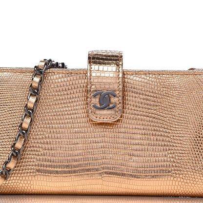 Chanel Lizard Mini Phone Holder Clutch Rose Gold 11 of 11
