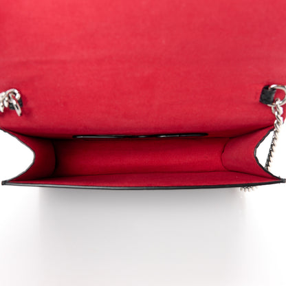 Alexander McQueen Calfskin Crocodile Embossed Skull Mini Crossbody Bag Black 5 of 11