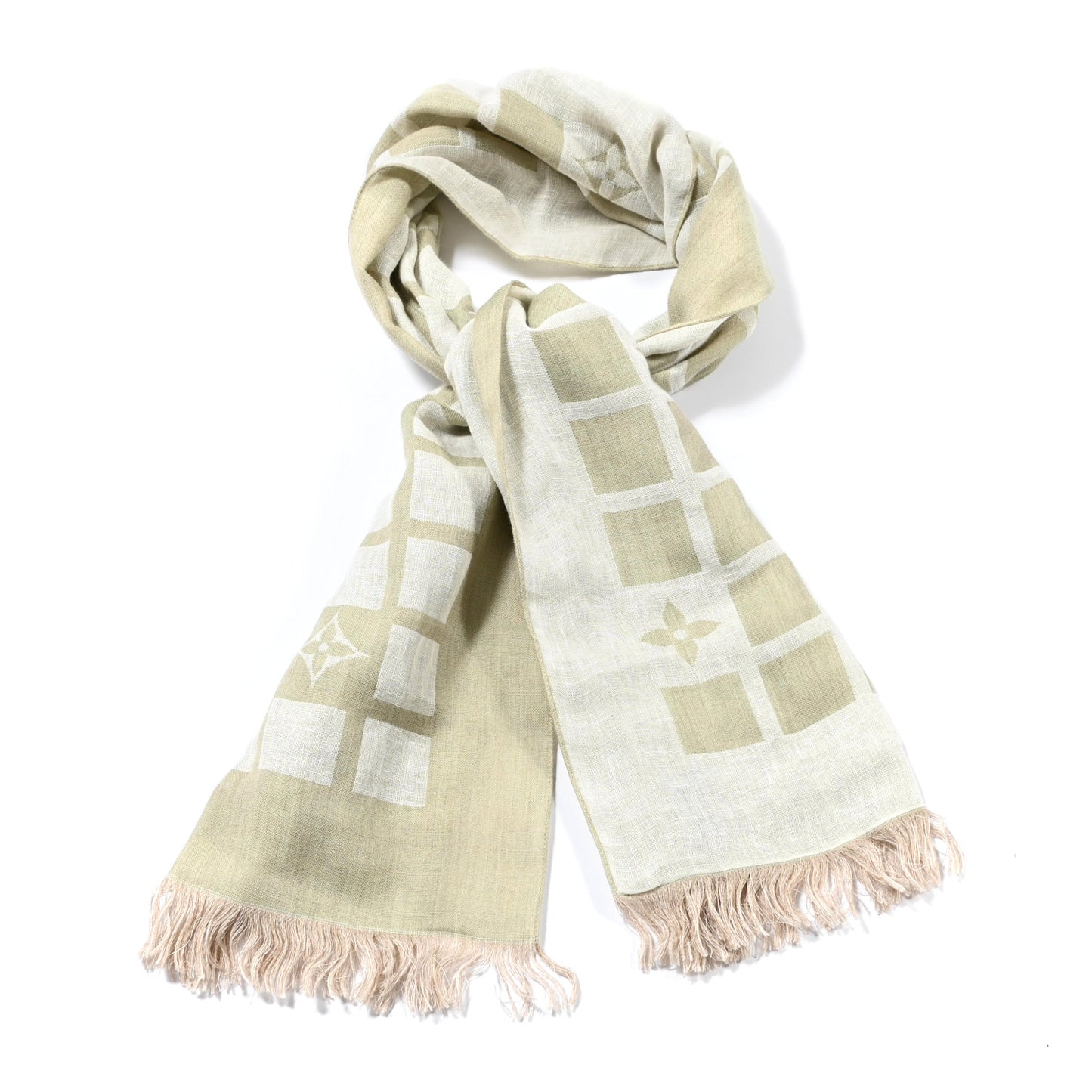 Monogram Linen Scarf Beige