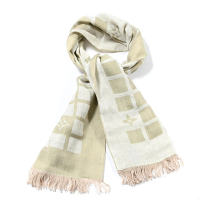 Louis Vuitton Monogram Linen Scarf Beige 1 of 3