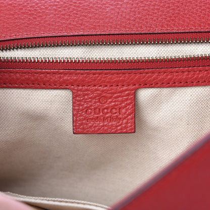 Gucci Calfskin Medium GG Marmont Top Handle Bag Vulcanic Red 6 of 12