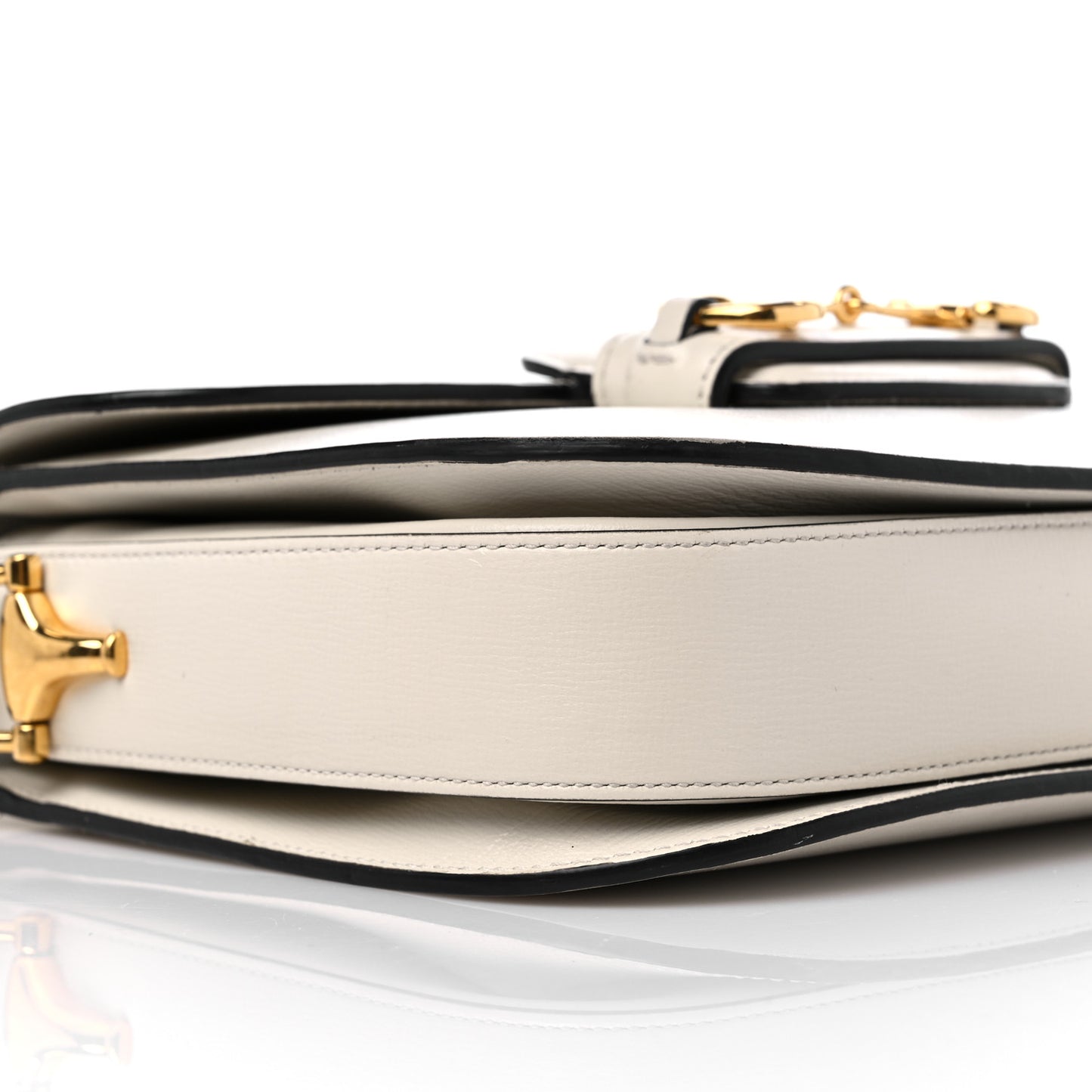 Azalea Calfskin Horsebit 1955 Shoulder Bag Mystic White