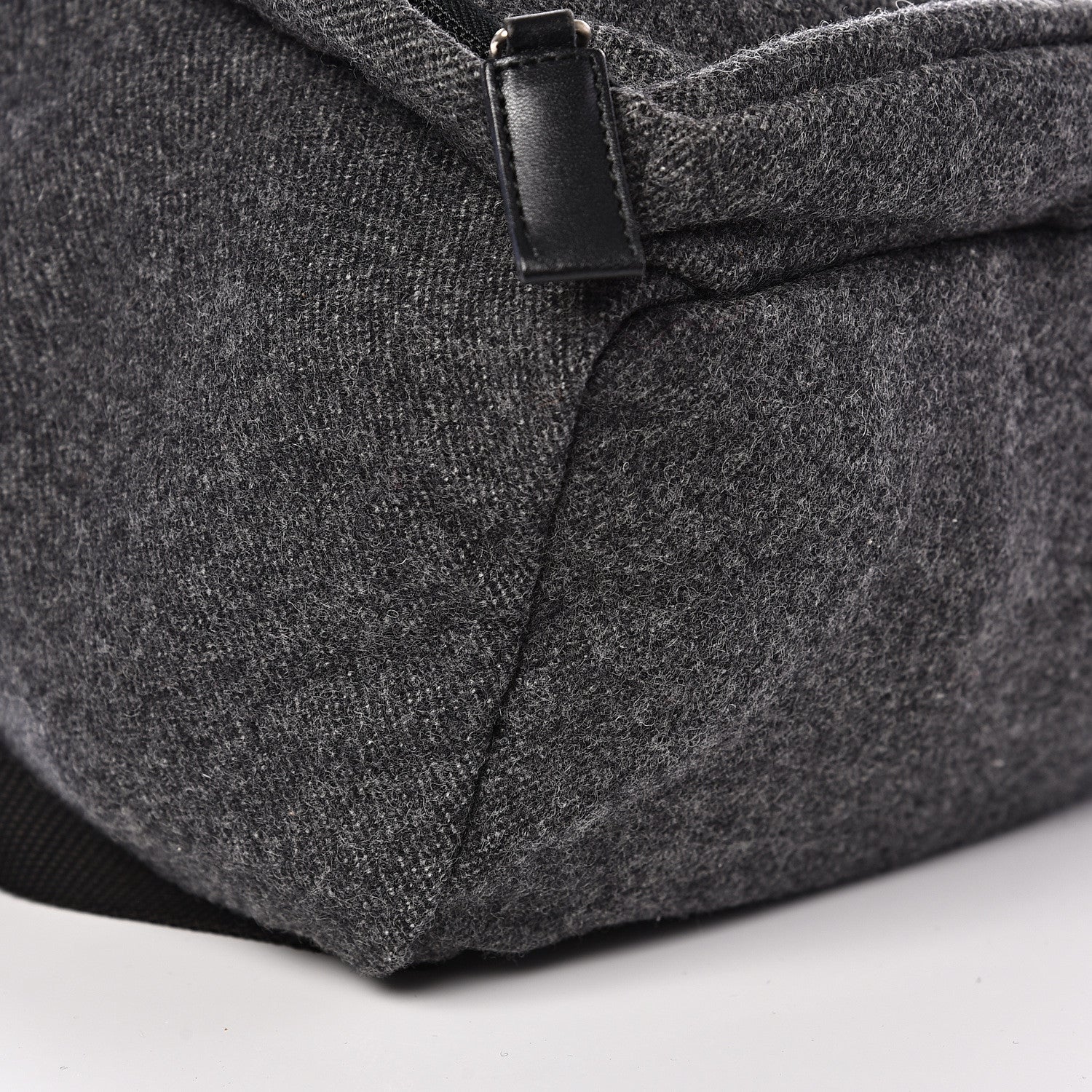 Prada Wool Single Buckle Backpack Grey 7 of 8