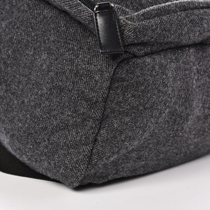 Prada Wool Single Buckle Backpack Grey 7 of 8