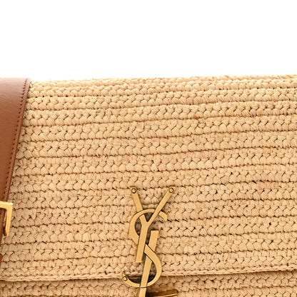 Saint Laurent Raffia Calfskin Medium Monogram Solferino Satchel 8 of 12