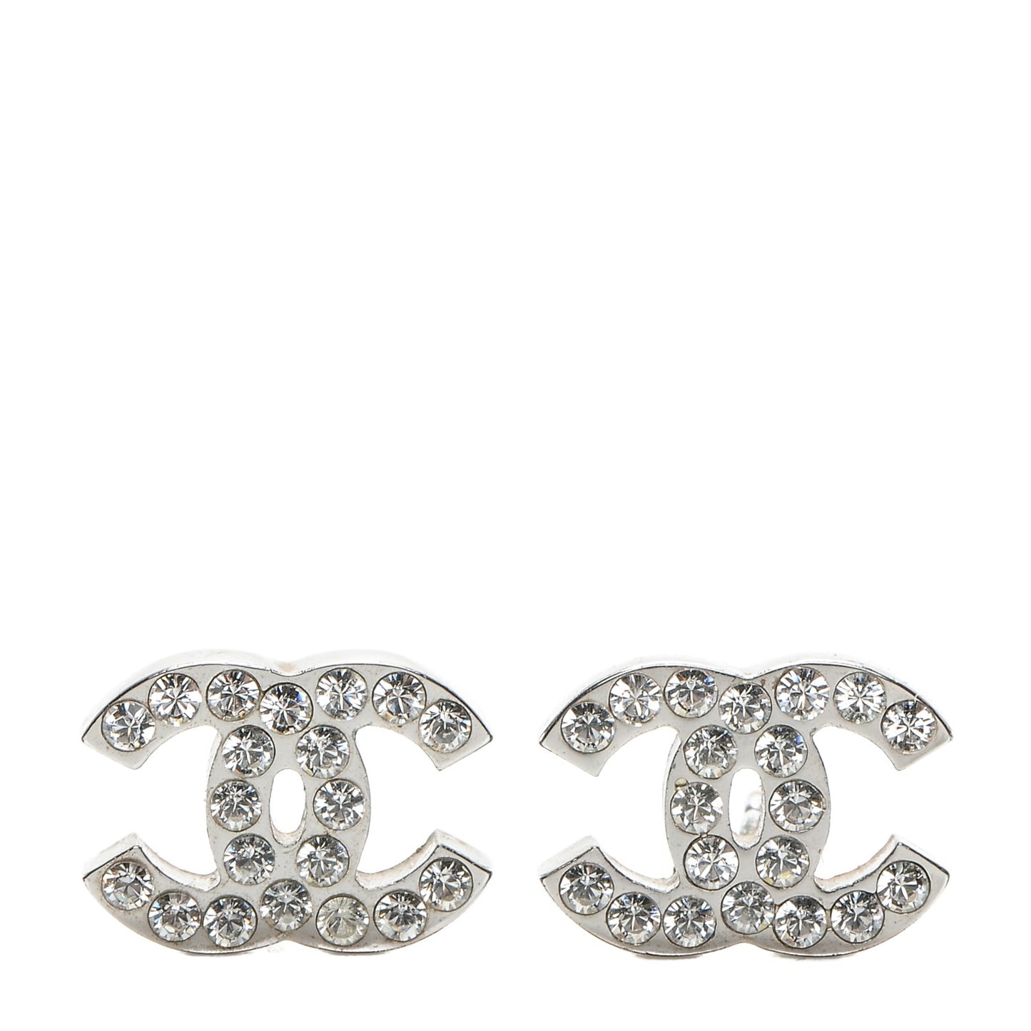 Crystal CC Earrings Silver