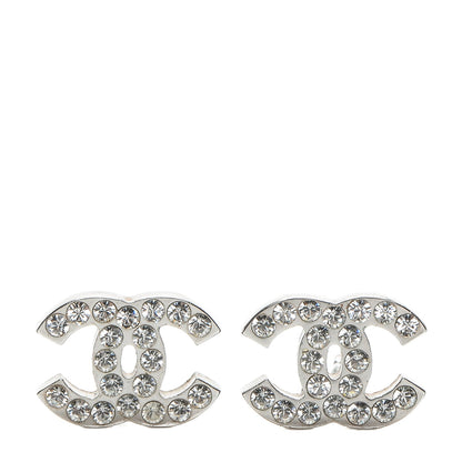 Chanel Crystal CC Earrings Silver 1 of 5