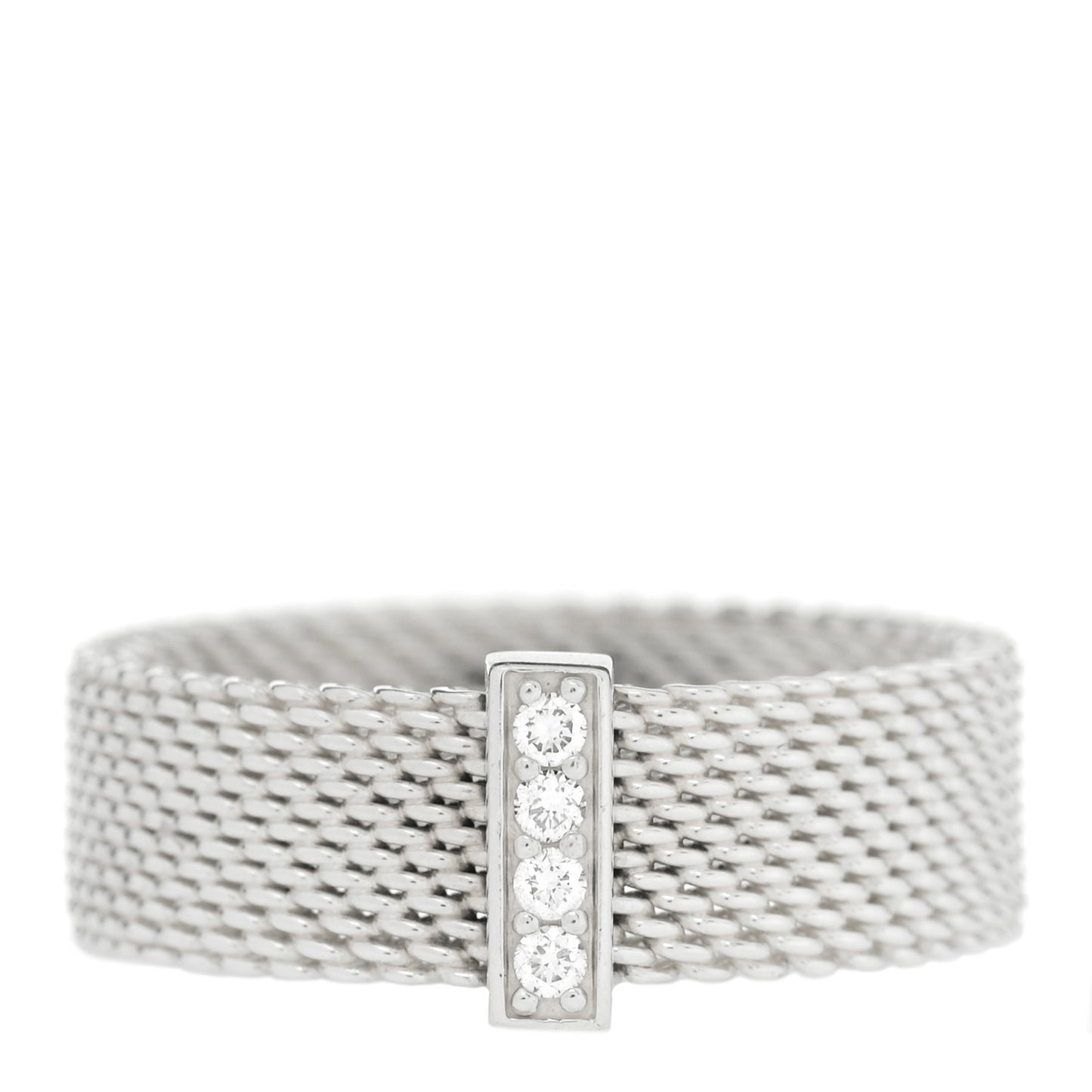 Sterling Silver Diamond Somerset Mesh Ring 59 8.75