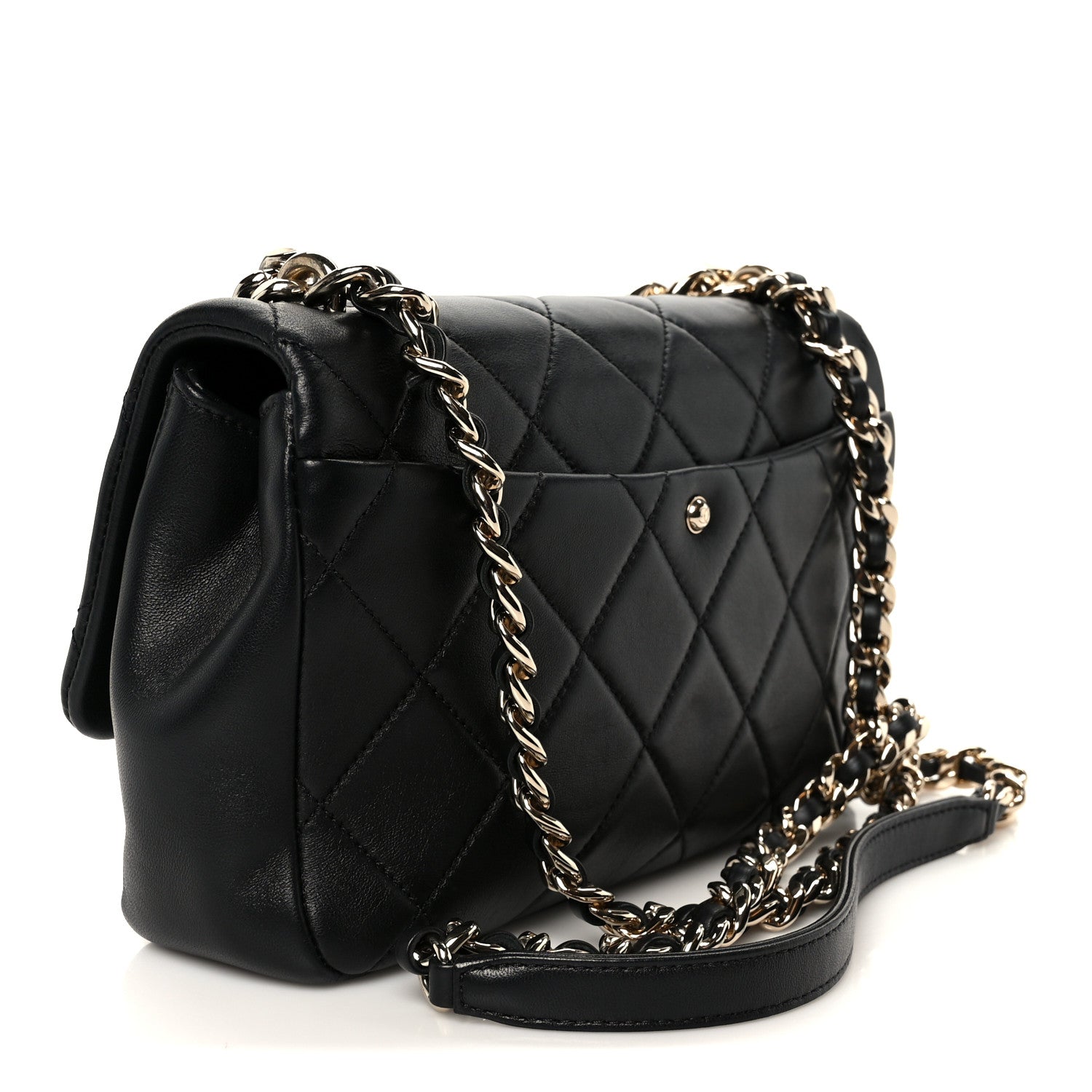 Chanel Lambskin Quilted Resin Bi-Color Chain Flap Bag Black 3 of 11