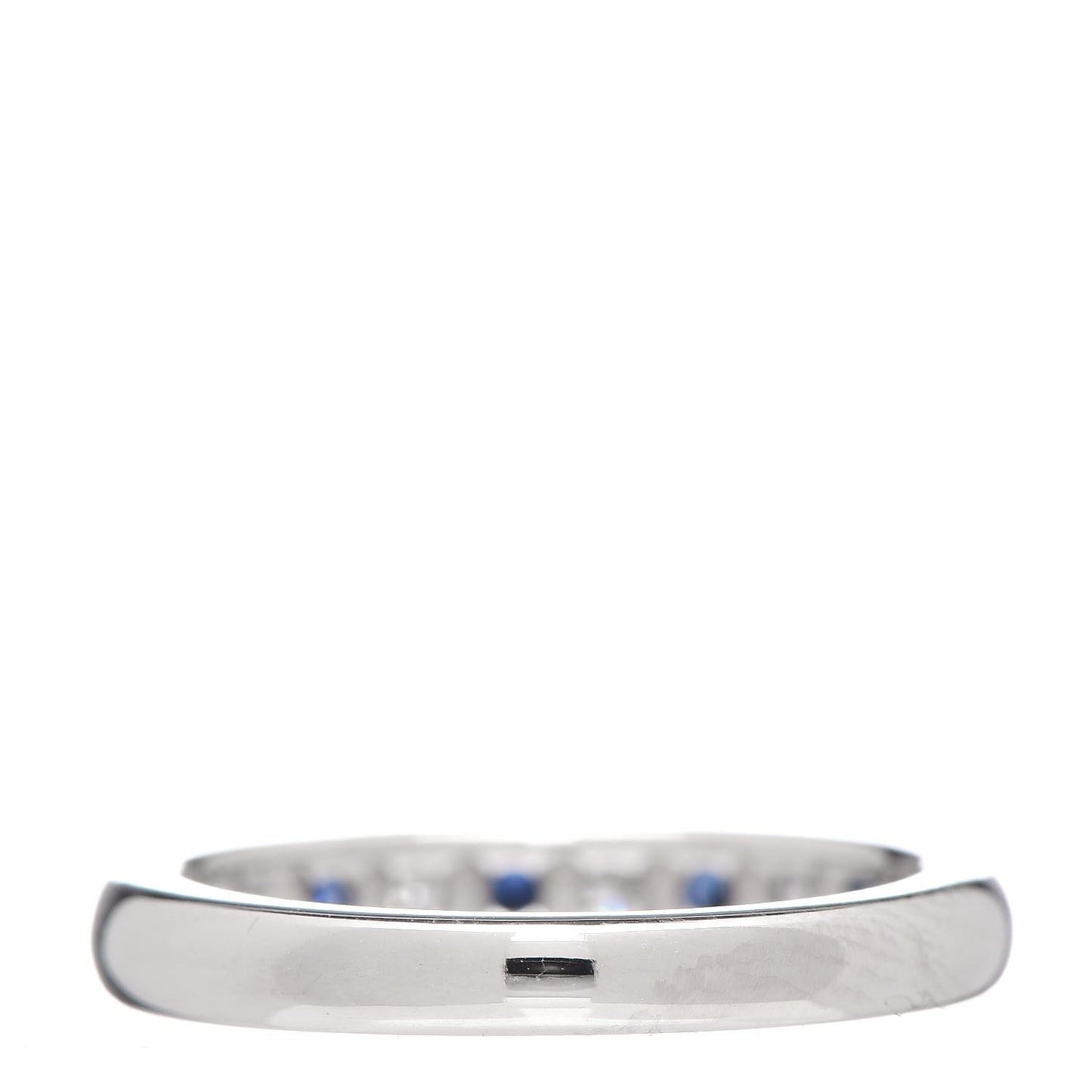 Platinum Diamond Sapphire 3mm Band Ring 48 4.5