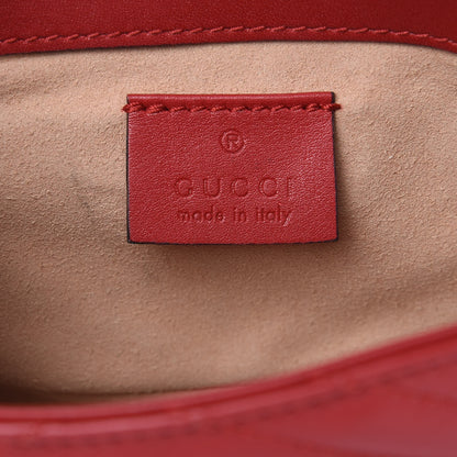 Gucci Calfskin Matelasse Super Mini GG Marmont Shoulder Bag Hibiscus Red 6 of 13
