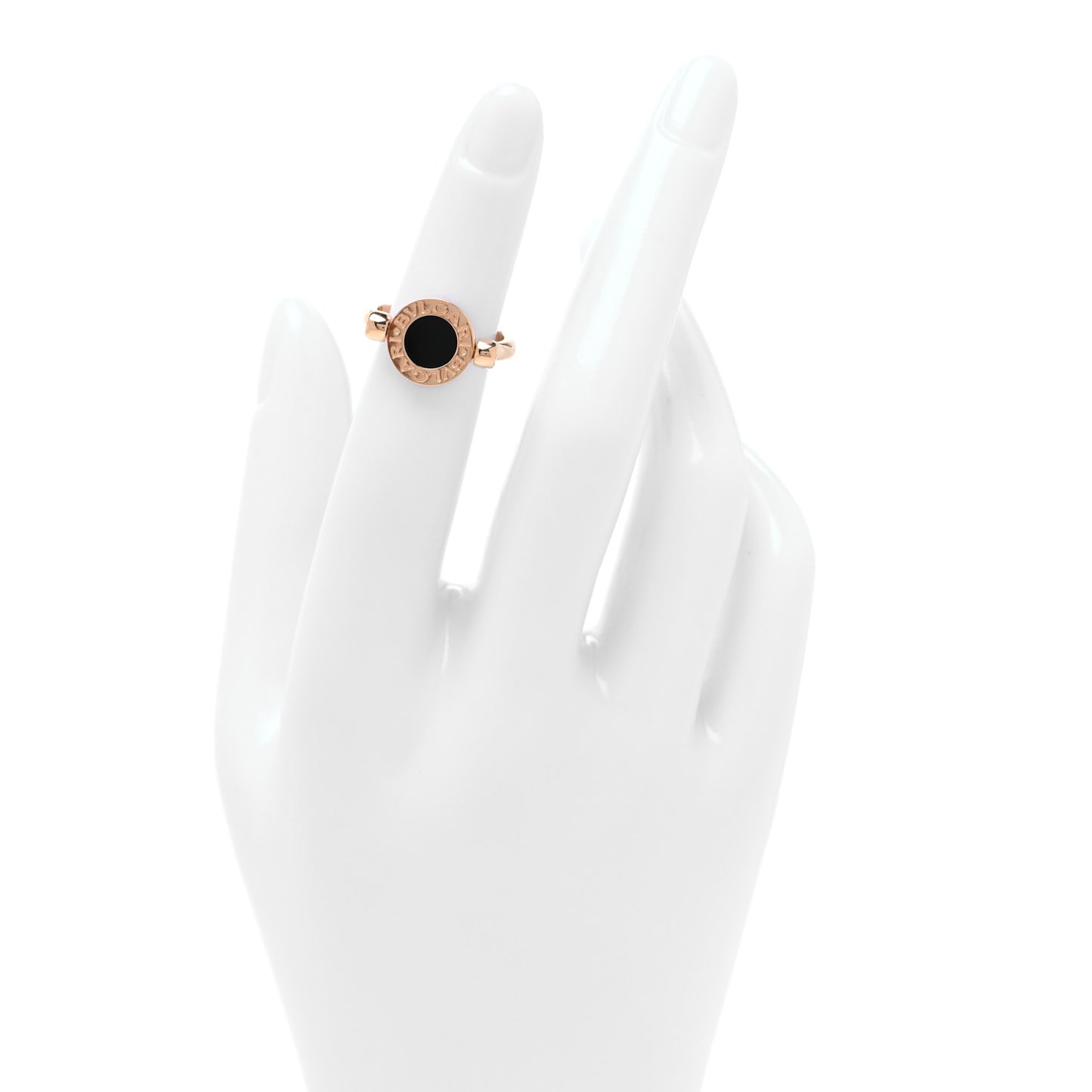18K Rose Gold Mother of Pearl Black Onyx BVLGARI BVLGARI Ring 49 4.75