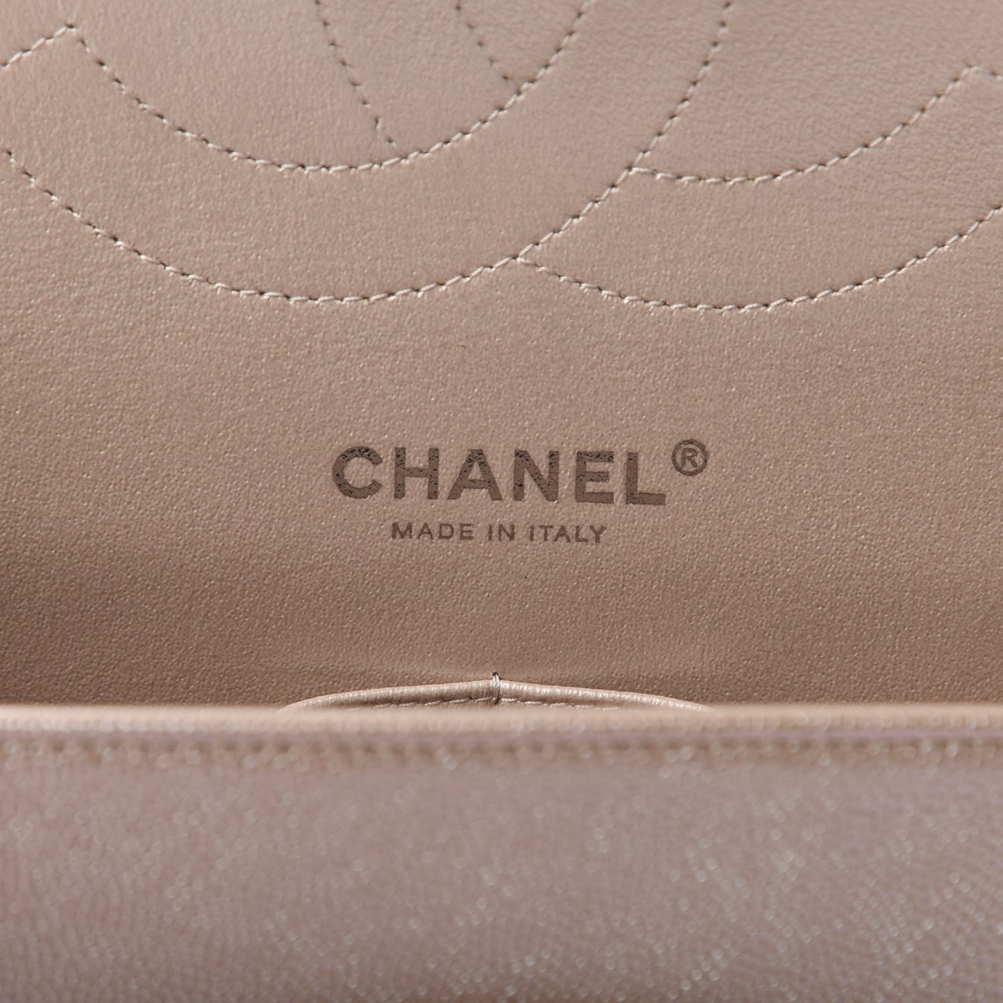 Metallic Caviar Chevron Quilted Jumbo Double Flap Light Gold