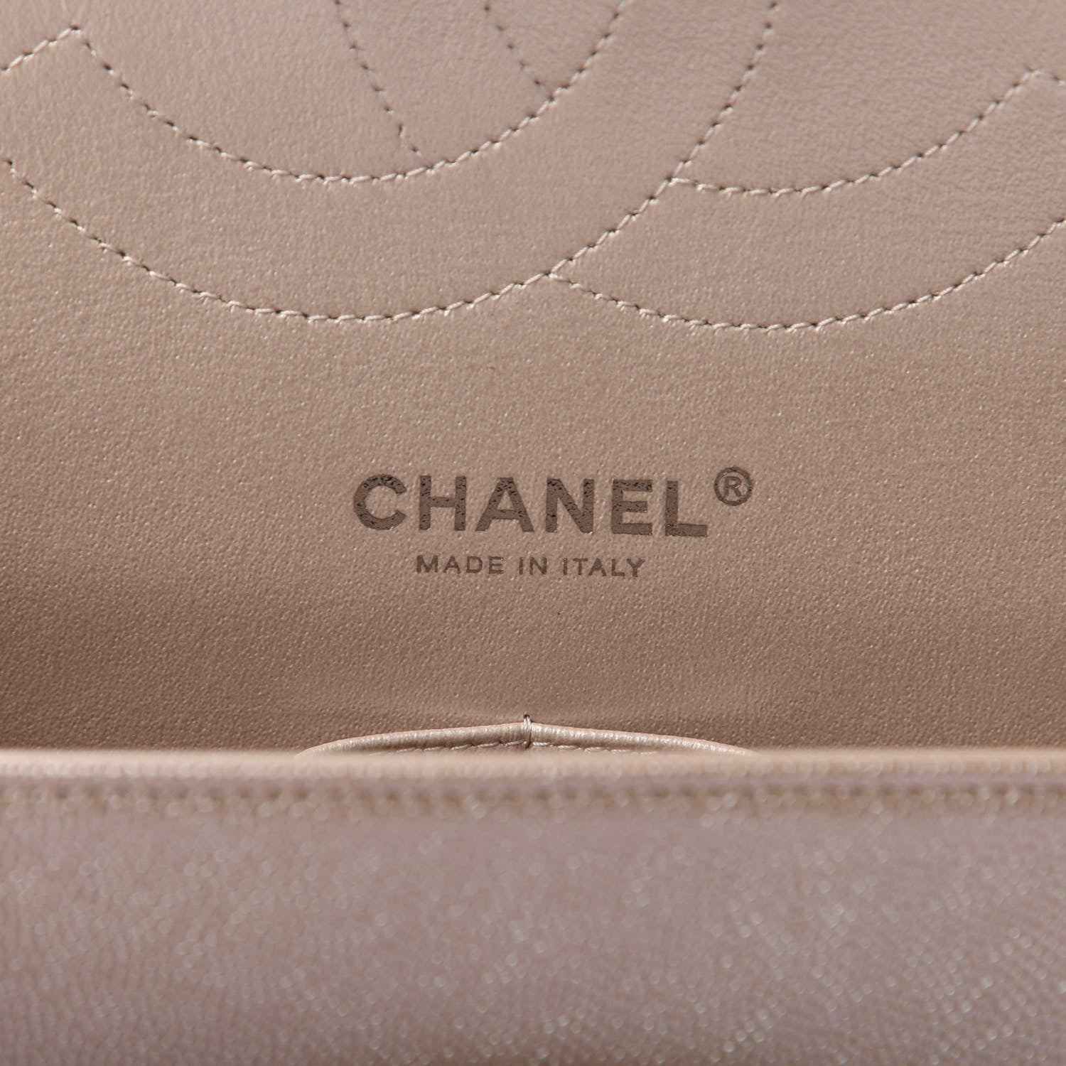Chanel Metallic Caviar Chevron Quilted Jumbo Double Flap Light Gold 8 of 9