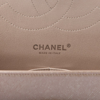 Chanel Metallic Caviar Chevron Quilted Jumbo Double Flap Light Gold 8 of 9