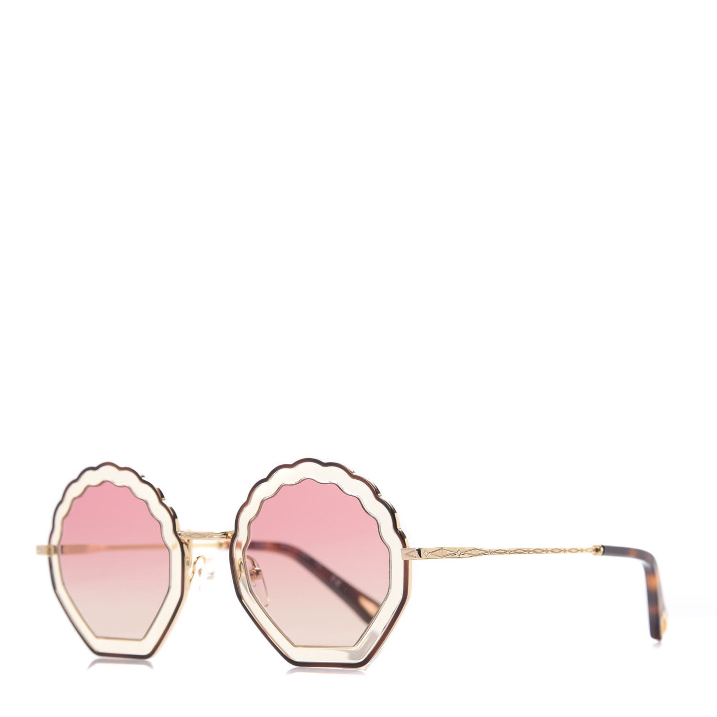 Scalloped Sunglasses CE147S Gold Pink
