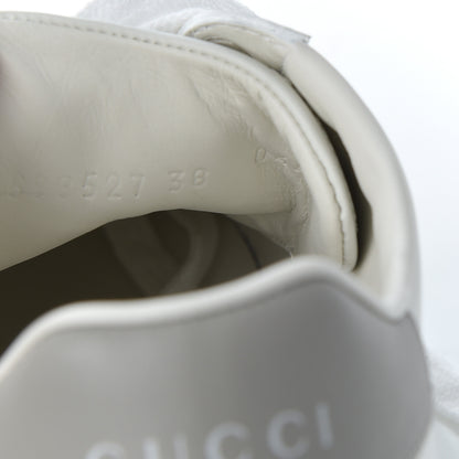 Gucci Calfskin Interlocking G Perforated Womens Ace Sneakers 38 White Grey Sky 8 of 9