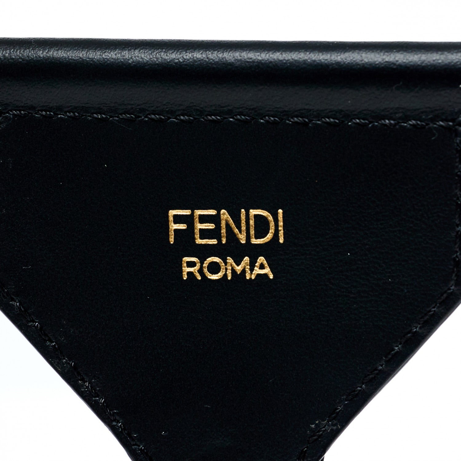 Fendi Cannete Ribbon Poly Vitello Century Logo Adjustable Strap You White Brandy Black 3 of 4