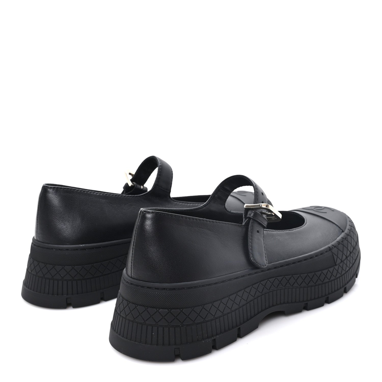 Chanel Lambskin Mary Jane Flats 37 Black 5 of 9