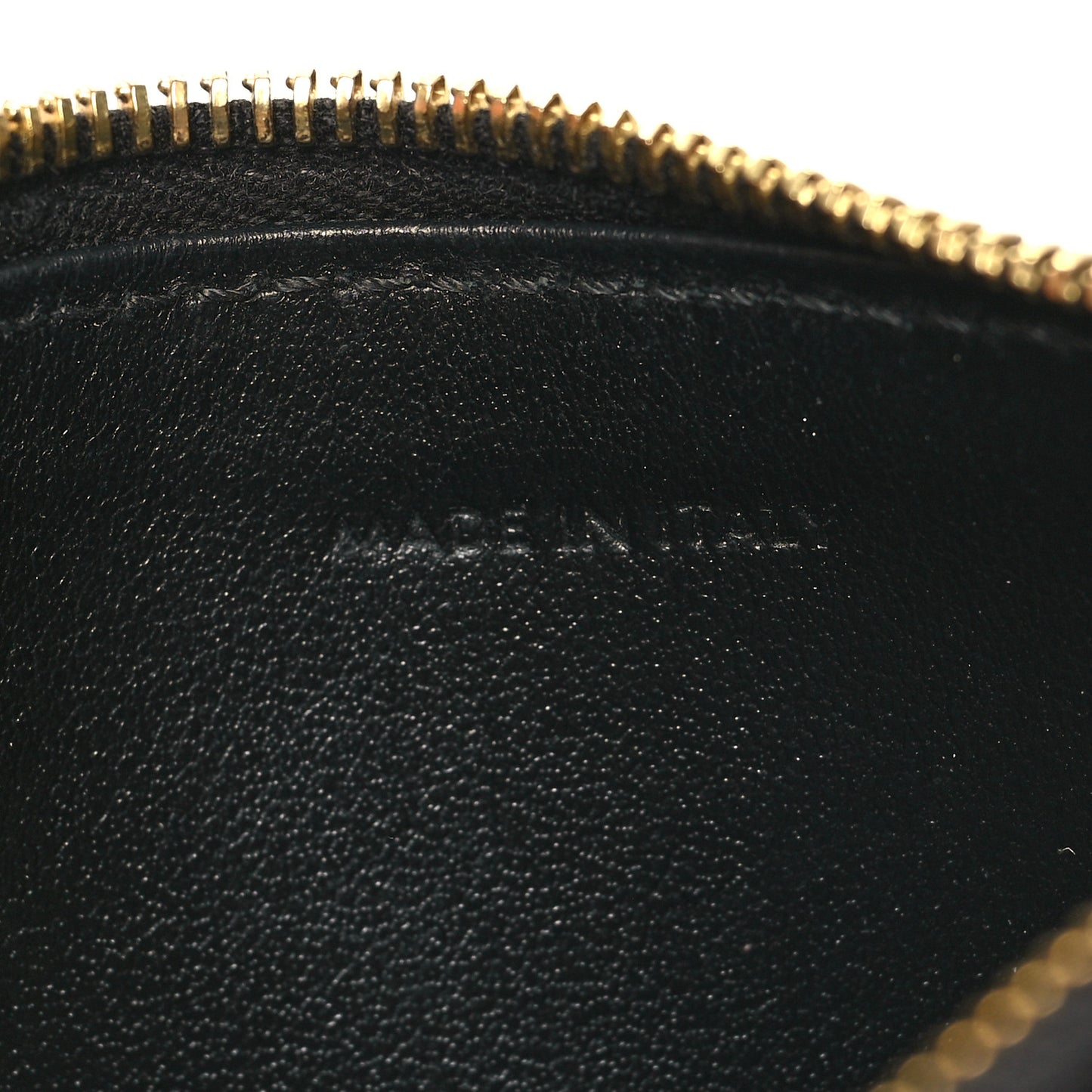 Grained Calfskin Zipped Card Holder Black