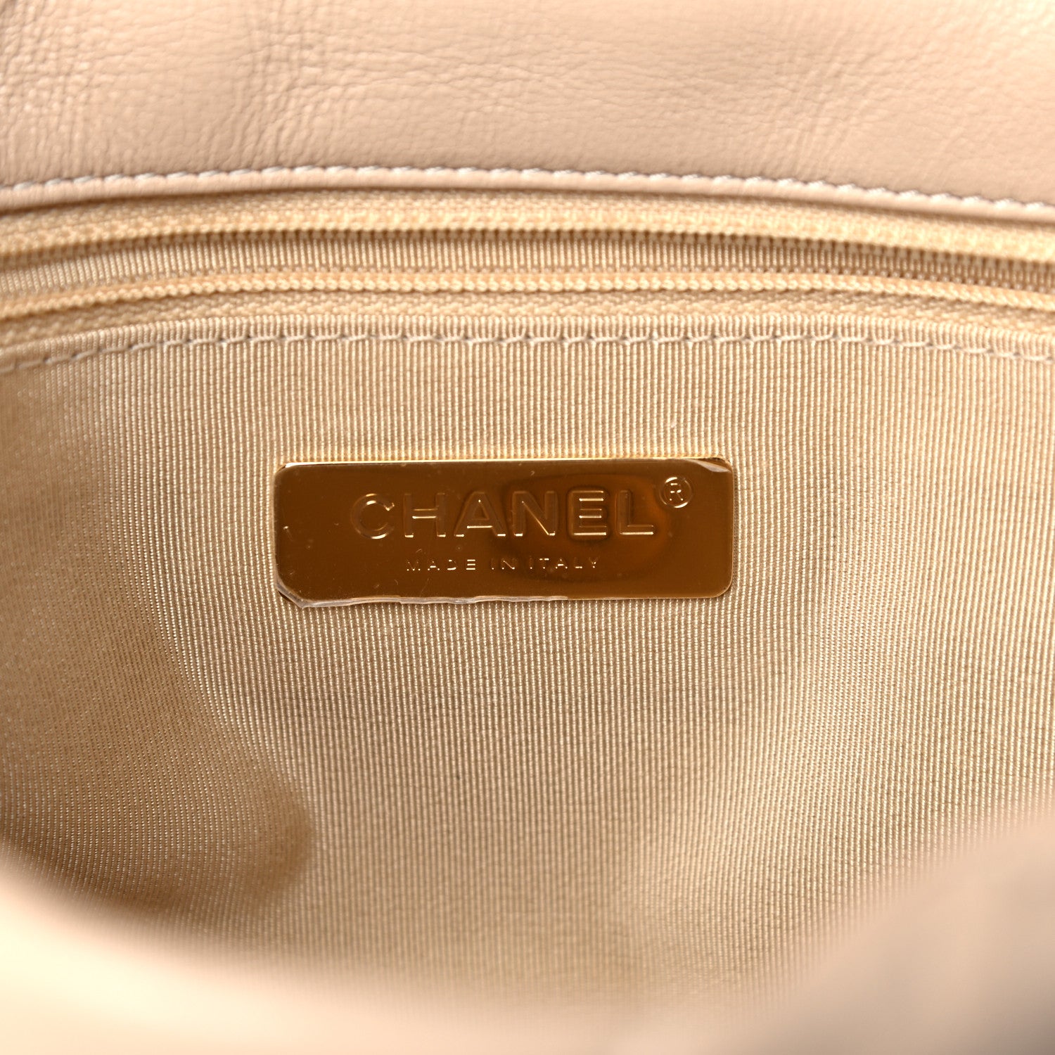 Chanel Goatskin Quilted Medium Chanel 19 Flap Beige 6 of 9