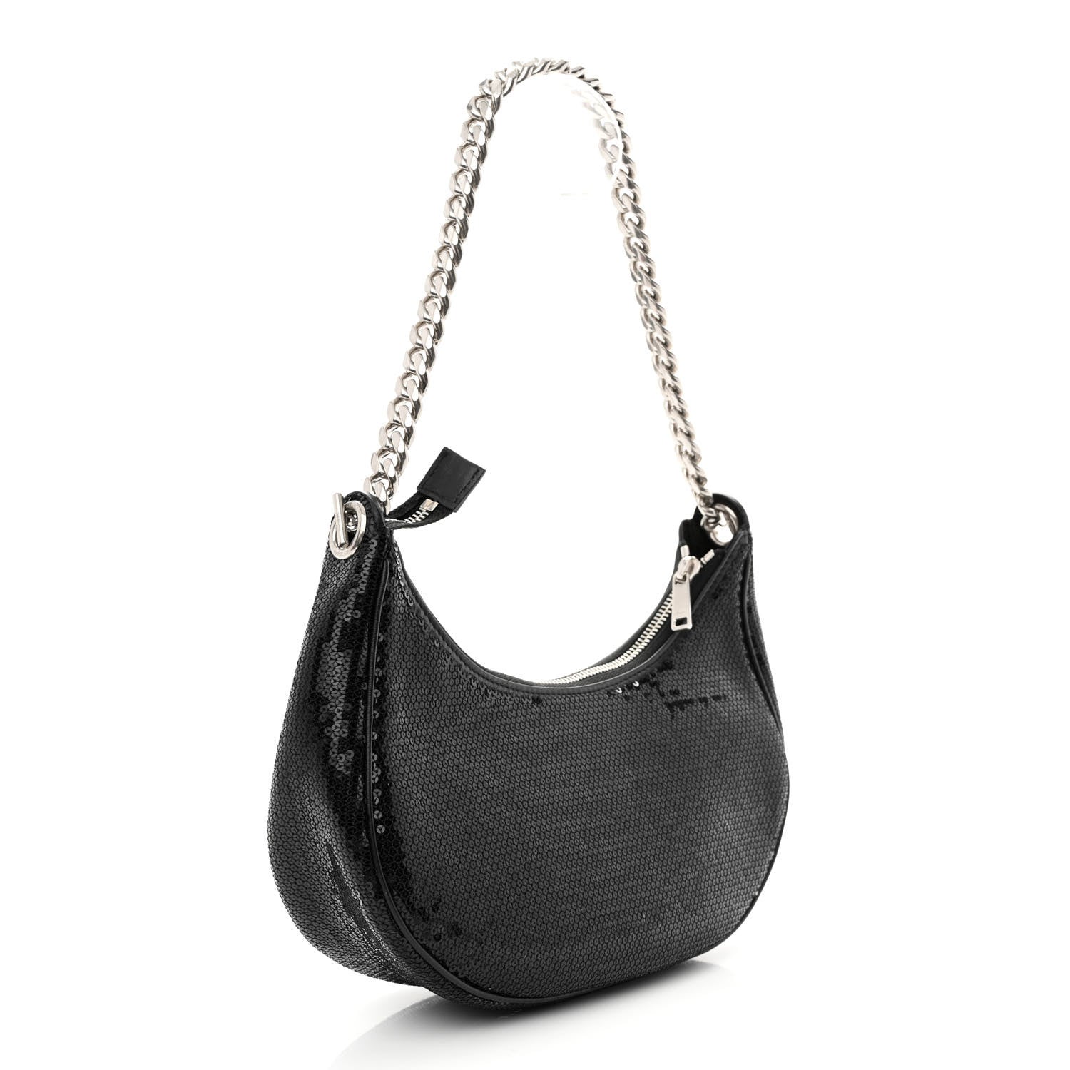 Celine Sequin Medium Chain Ava Shoulder Bag Black 3 of 9
