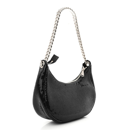Celine Sequin Medium Chain Ava Shoulder Bag Black 3 of 9
