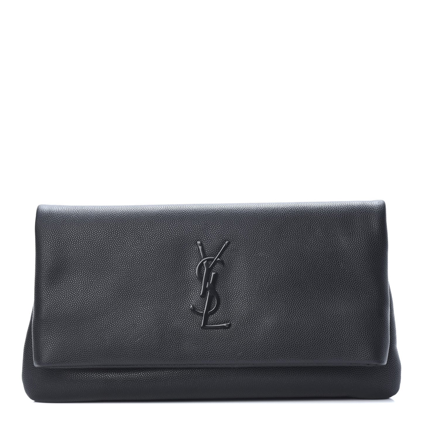 Grain De Poudre West Hollywood Monogram Fold Over Clutch Black
