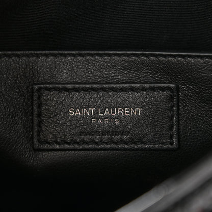 Saint Laurent Calfskin Crocodile Embossed Matelasse Monogram Baby Niki Chain Satchel Black 6 of 10