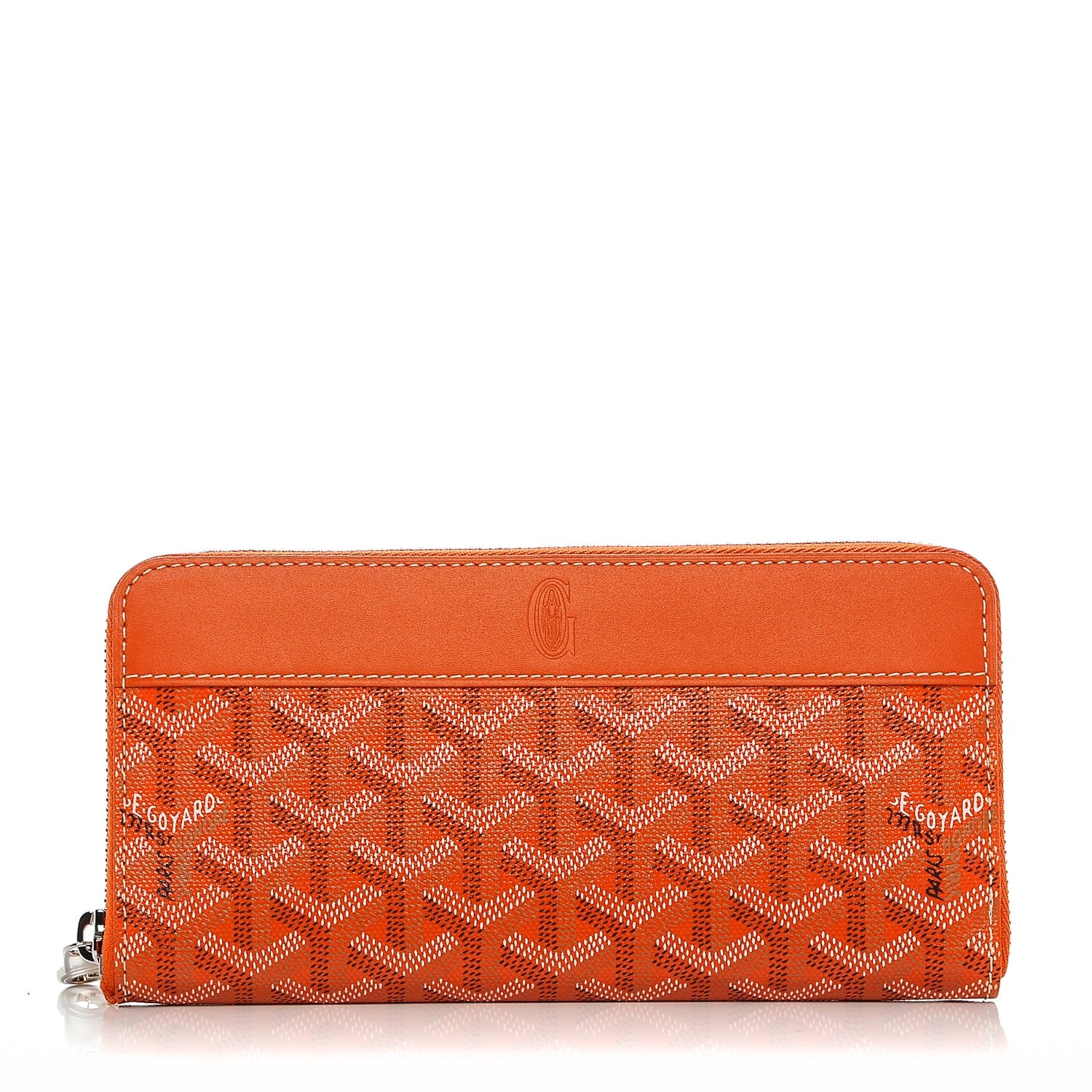 Goyard Goyardine Matignon Zip Around GM Wallet Orange 1 of 5