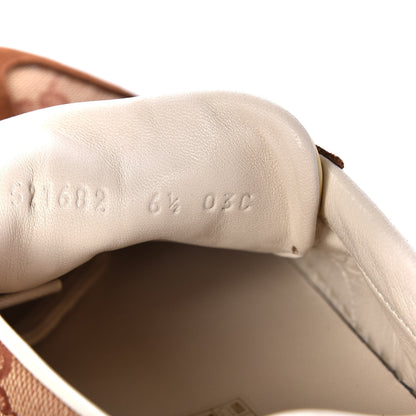 Gucci GG Monogram Suede Web Mens G74 Sneakers 6.5 Beige Ruggine Cuir 10 of 11