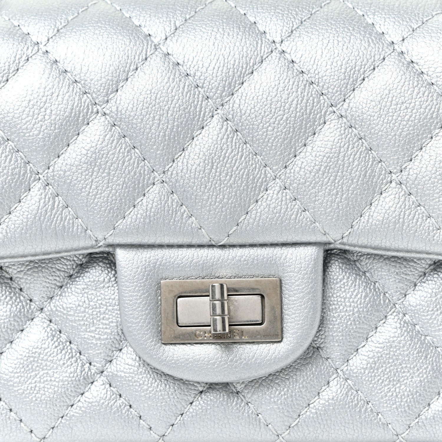 Chanel Metallic Grained Calfskin Quilted 2.55 Reissue Mini Flap Silver 8 of 11