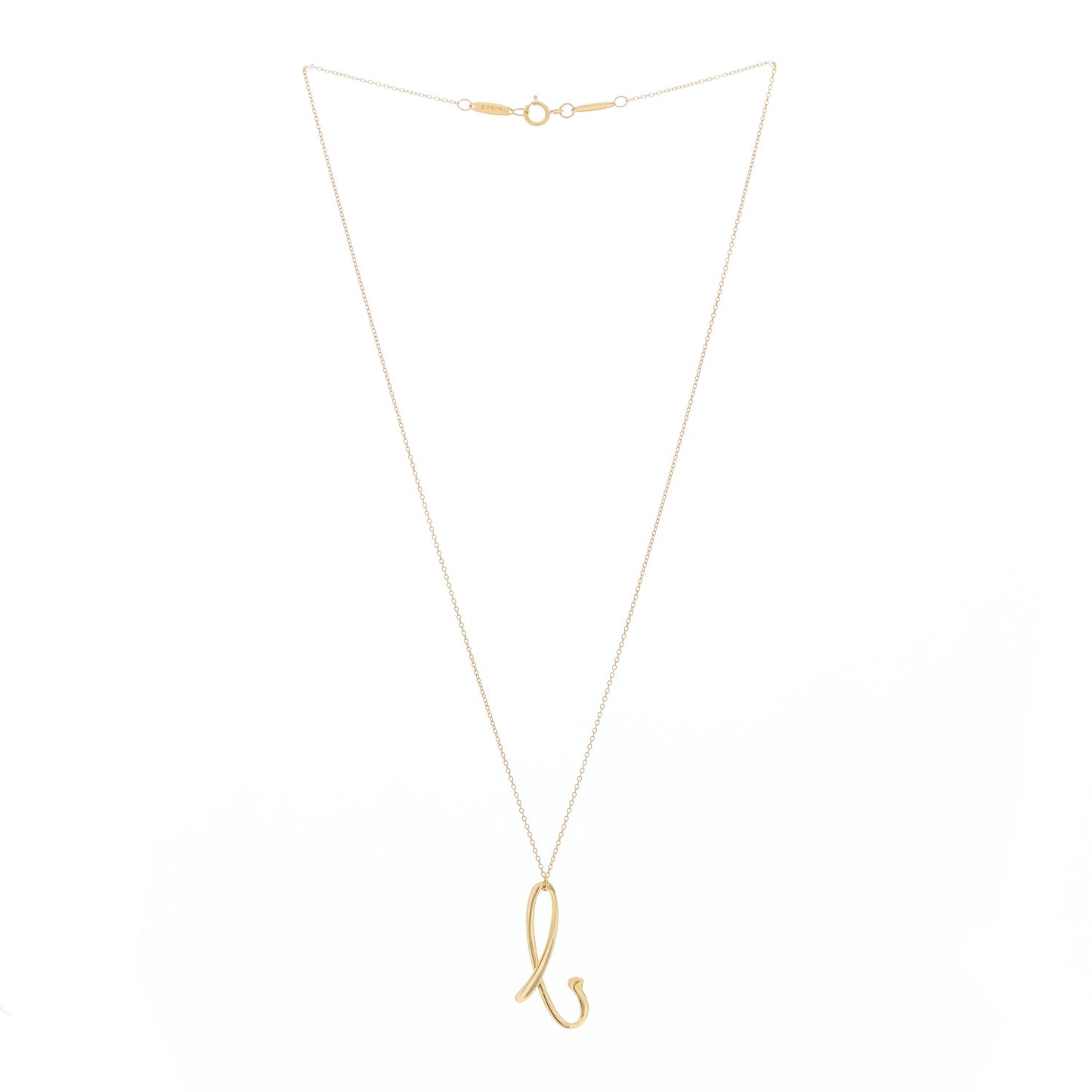 18K Yellow Gold Elsa Peretti Letter B Pendant Necklace