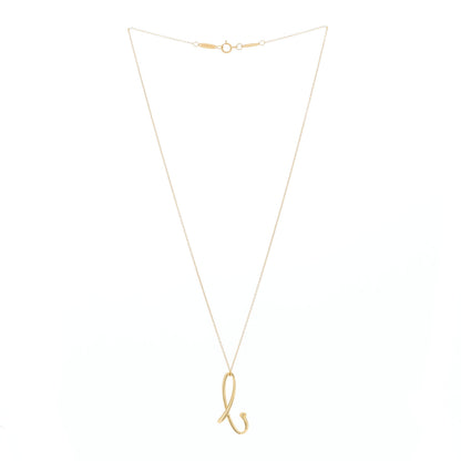 Tiffany 18K Yellow Gold Elsa Peretti Letter B Pendant Necklace 3 of 5