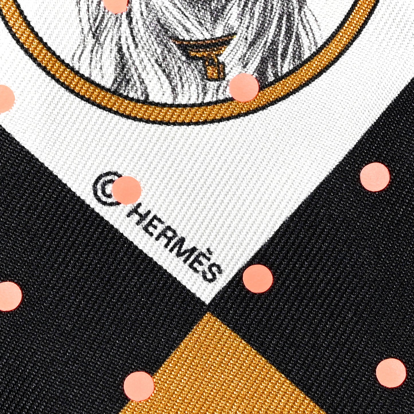 Silk Colliers Et Chiens Plumetis Twilly Black Gold Orange