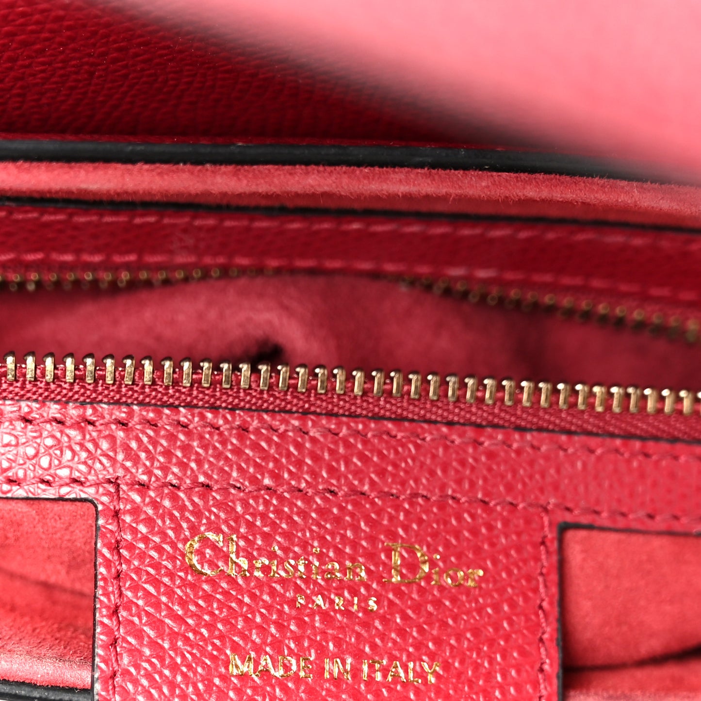 Grained Calfskin Saddle Bag Red