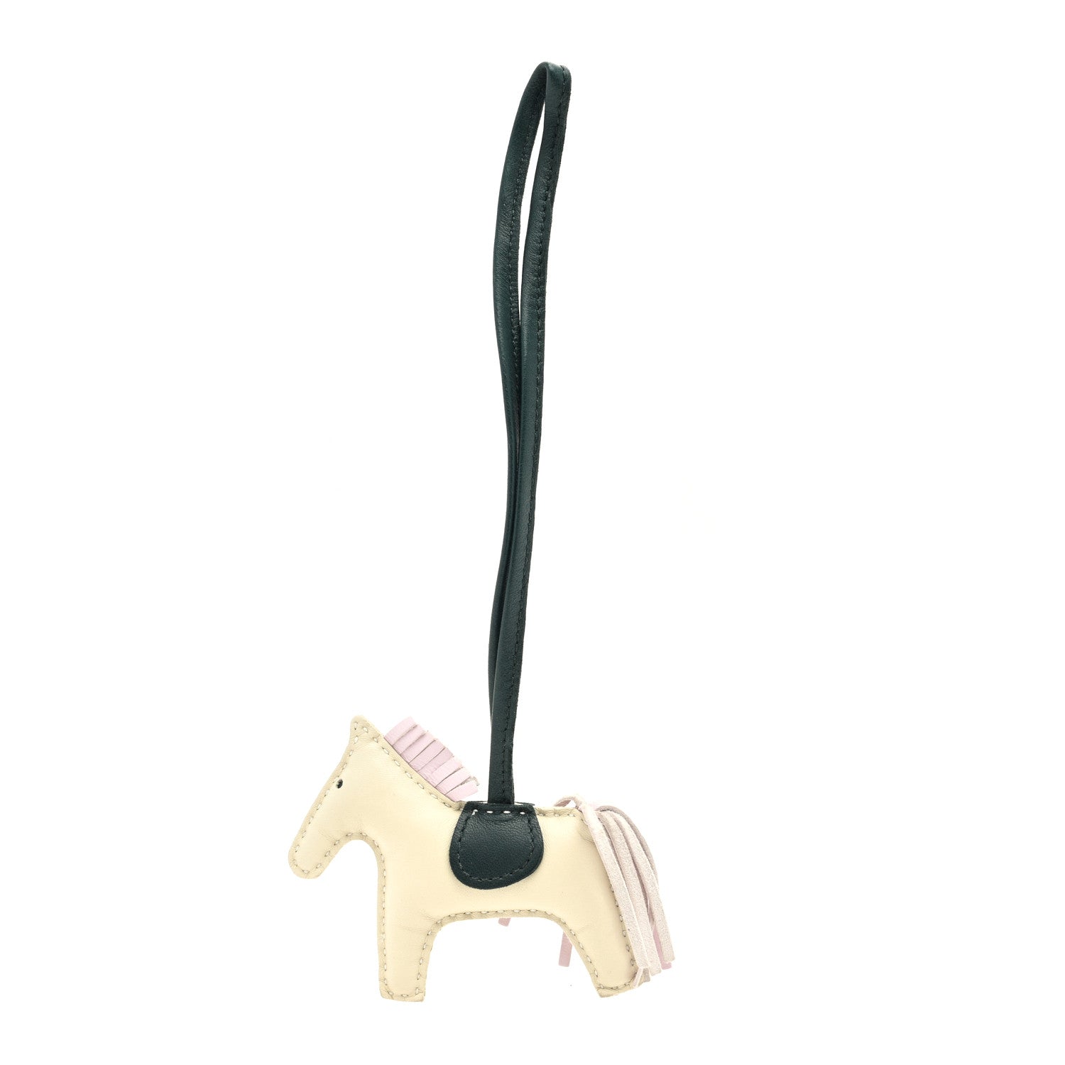 Hermes Milo Lambskin Grigri Rodeo Horse Bag Charm PM Craie Mauve Pale Vert Cypress 1 of 4