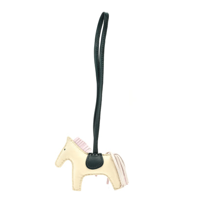 Hermes Milo Lambskin Grigri Rodeo Horse Bag Charm PM Craie Mauve Pale Vert Cypress 1 of 4