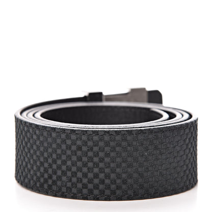 Louis Vuitton Suede Calfskin Mini Damier 40mm LV Initiales Belt 100 40 Black 3 of 6