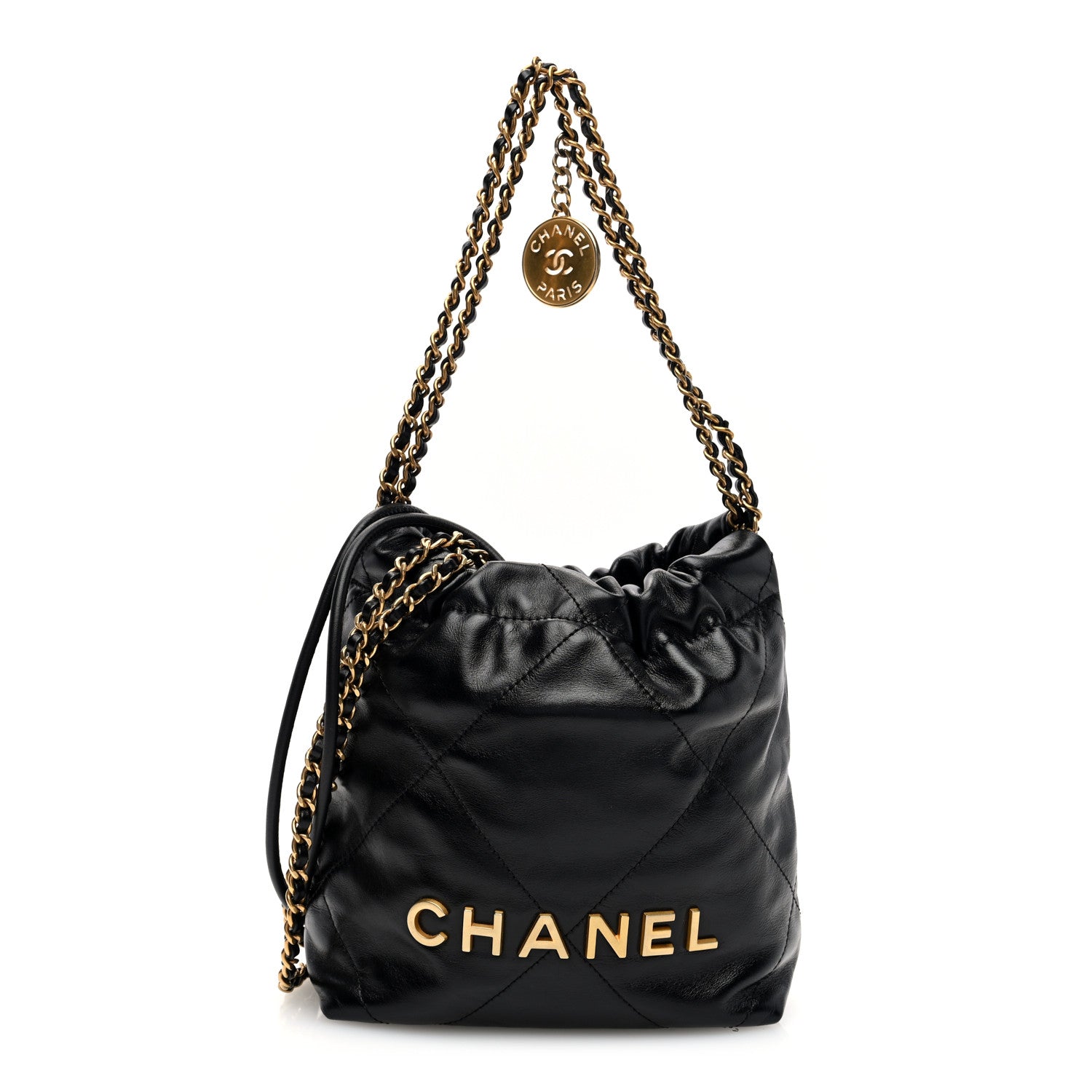 Chanel Shiny Calfskin Quilted Mini Chanel 22 Black 1 of 10