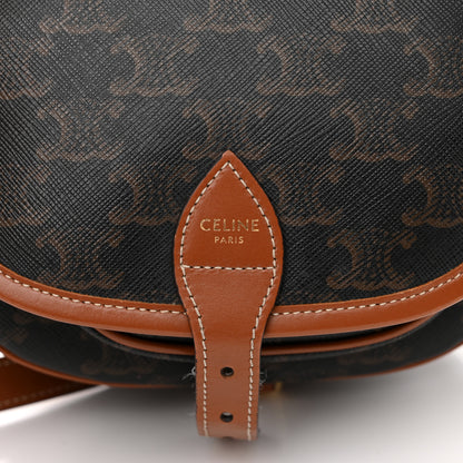 Celine Triomphe Canvas Medium Folco Bag Tan 6 of 9