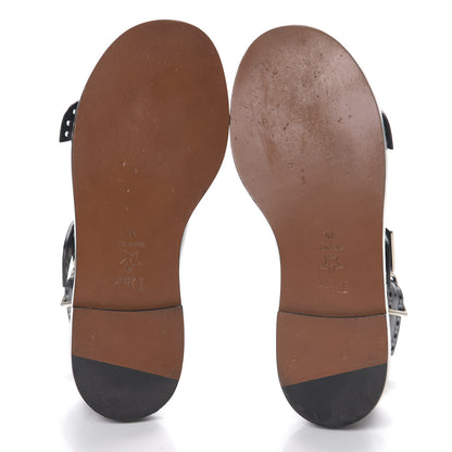 Christian Dior Brushed Calfskin Perforated Teddy-D Flat Sandals 35 Black 5 of 12