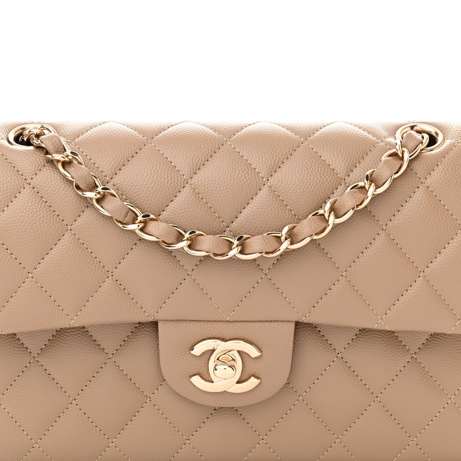 Chanel Caviar Quilted Small Double Flap Dark Beige 8 of 10