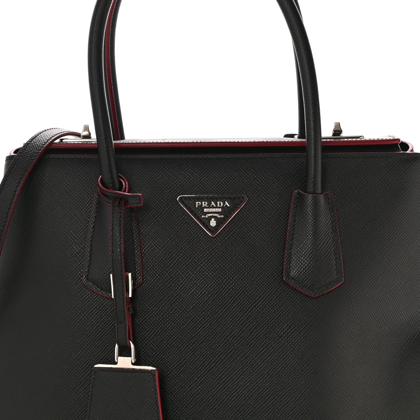 Saffiano Cuir Twin Tote Black Fuoco