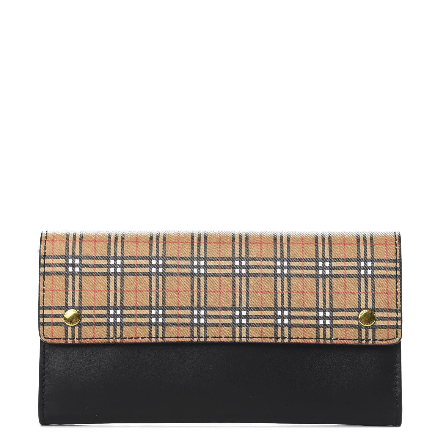 Burberry Calfskin Mini Vintage Check Harris Wallet Antique Yellow 1 of 8