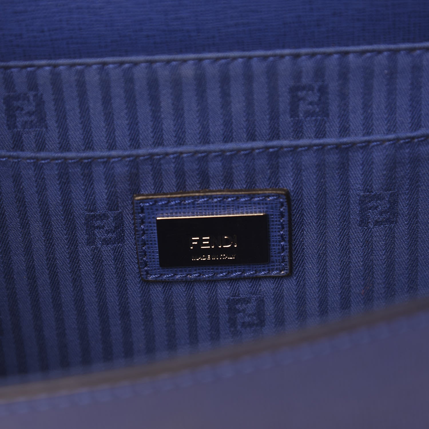 Fendi Vitello Elite Flamingo Demi Jour Shoulder Bag Blue Neon 6 of 10